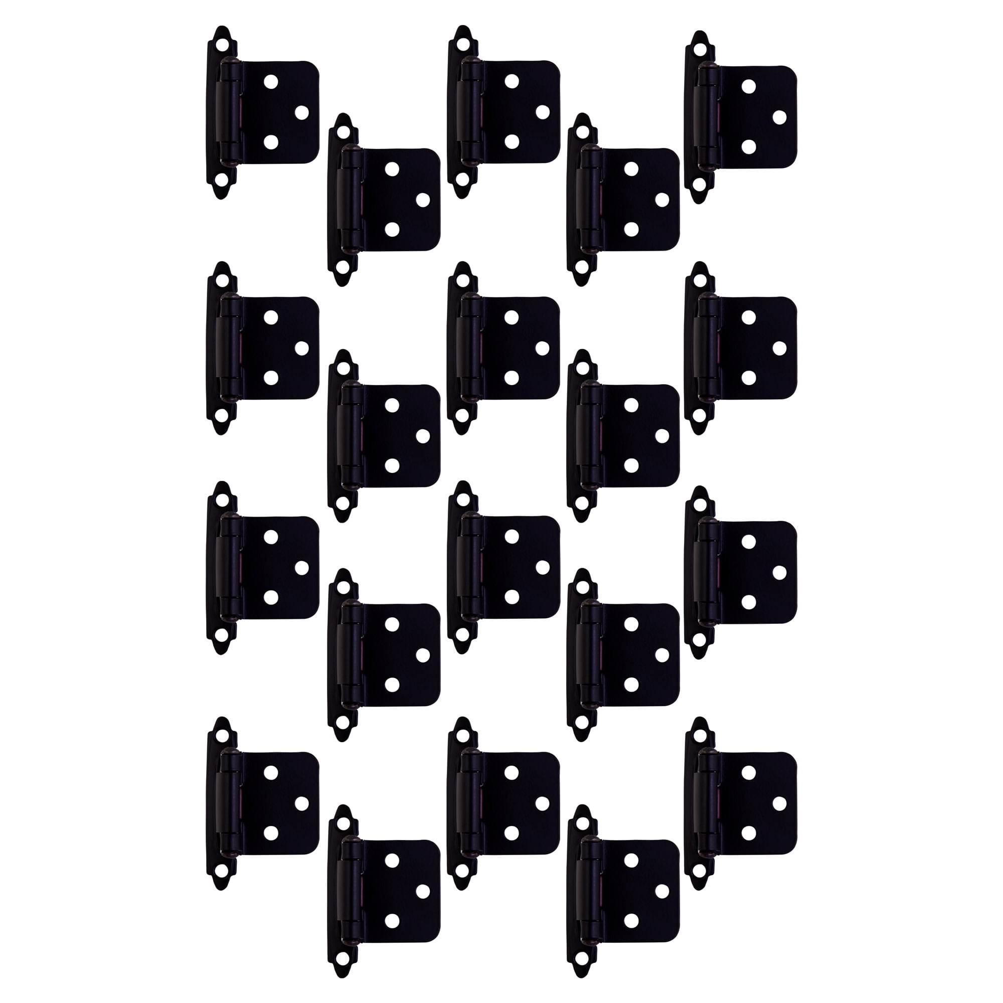 Design House Steel Semi-Concealed Overlay Hinges for Kitchen Cabinets, 20-Pack