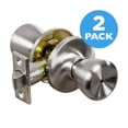 thumbnail image 1 of Satin Nickel Privacy Bed and Bath Door Knob, 2-Pack, 1 of 13