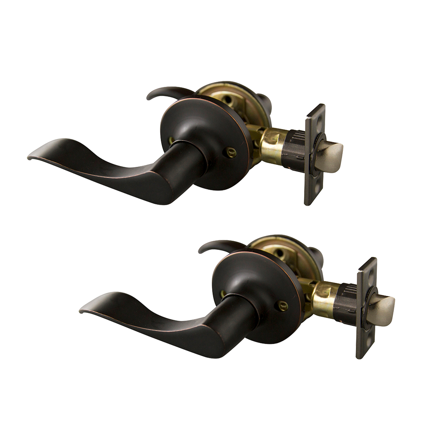 Design House 190512 Stratford 6-Way Universal Passage Hall and Closet Door Lever Oil Rubbed Bronze 2-Pack - image 1 of 16