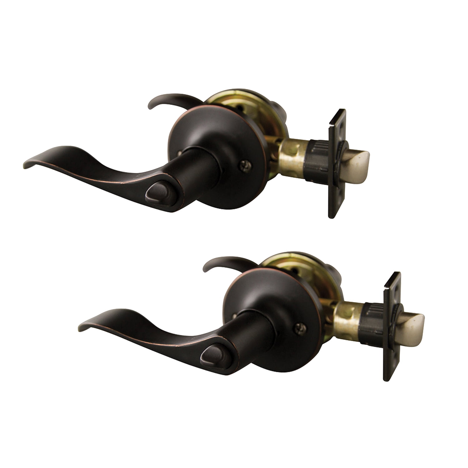 Design House Stratford 2-Pack 6-Way Universal Privacy Bed and Bath Door Lever, Oil Rubbed Bronze