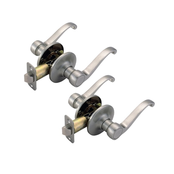 Design House 2-Pack Scroll Passage 2-Way Universal Hall and Closet Door Lever, Satin Nickel