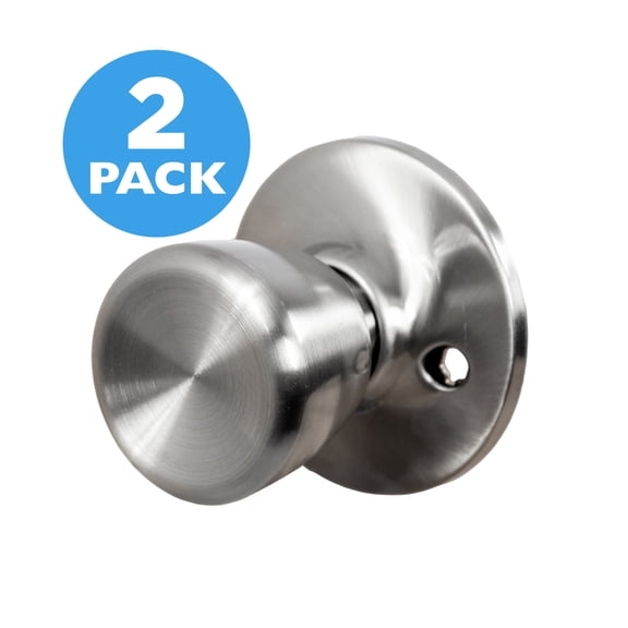 Satin Nickel Dummy Door Knob 2-Pack