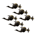 thumbnail image 1 of Design House Stratford Locking Universal Privacy Bed and Bath Door Lever, Oil Rubbed Bronze, 6 Pack, 1 of 17