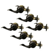 Design House 190751 Stratford 6-Way Universal Privacy Bed and Bath Door Lever Oil Rubbed Bronze 6-Pack