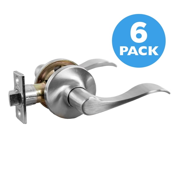 Satin Nickel Passage Door Knob, 6-Pack