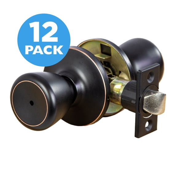 Oil Rubbed Bronze Privacy Door Knob, 12-Pack
