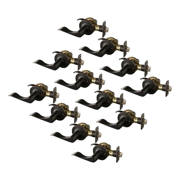 Design House 12-Pack Stratford Passage Universal 6-Way Interior Hall/Closet Door Levers, Oil Rubbed Bronze