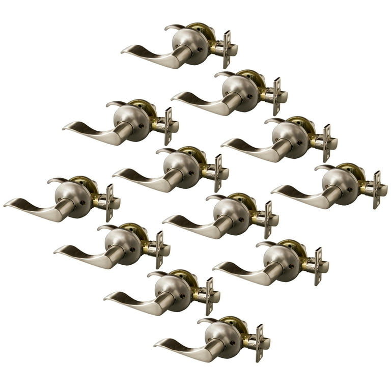 Stratford Satin Nickel Passage Hall/Closet Door Lever with Universal 6-Way Latch (6-Pack) Stratford Satin Nickel Passage Hall/Closet Door Lever with Universal 6-Way Latch (6-Pack)