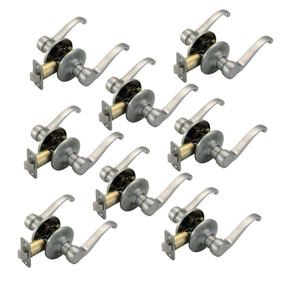Design House 8-Pack Scroll Passage 2-Way Universal Hall and Closet Door Lever, Satin Nickel