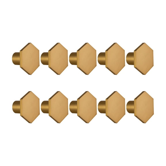 Design House 10-Pack Solid Hexagon Cabinet Knobs, Satin Gold