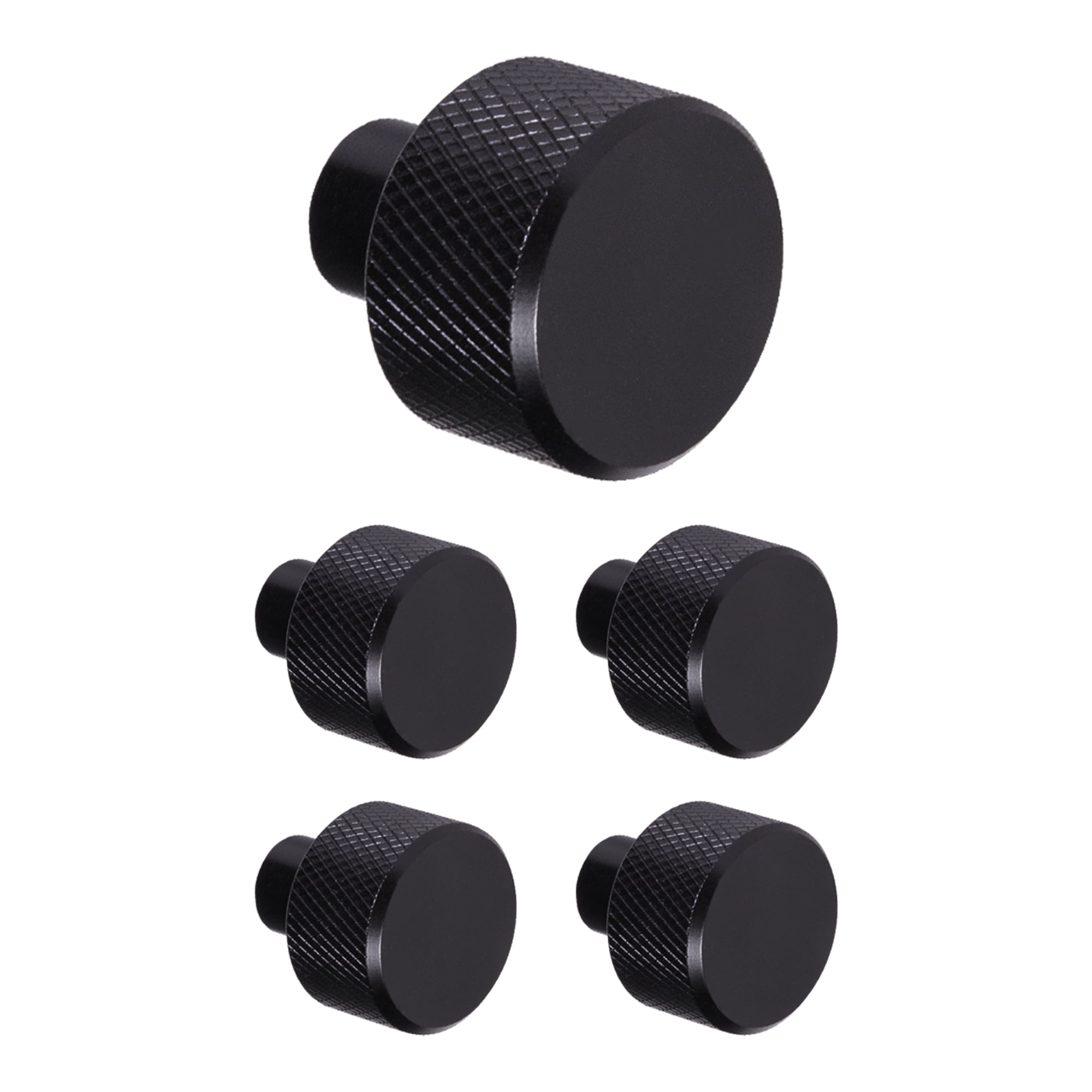 Design House Porter 5-Pack Contemporary 1" Round Cabinet Knobs, Matte Black