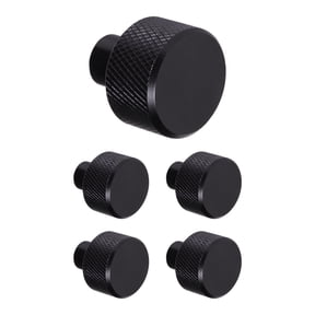 Design House Porter 5-Pack Contemporary 1" Round Cabinet Knobs, Matte Black