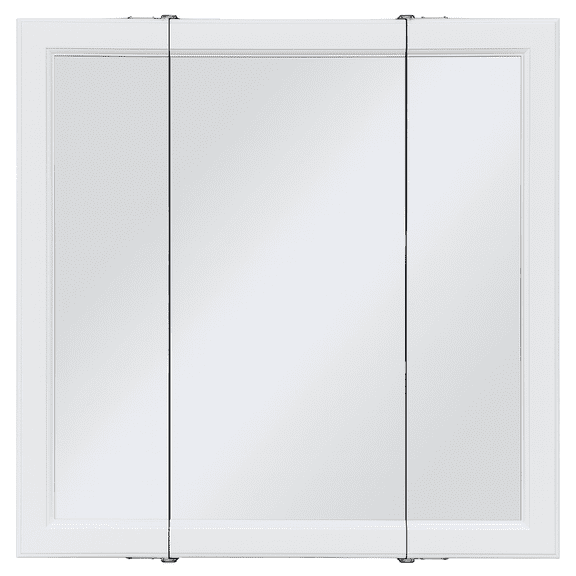 Design House 36" Tri-View Wall Mount Wood Bathroom Medicine Cabinet, White