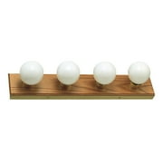Design House Strip 4-Light Dimmable Contemporary Vanity Light, Honey Oak