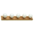 thumbnail image 1 of Design House Strip 5-Light Dimmable Contemporary Vanity Light, Honey Oak, 1 of 14