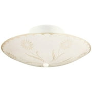 Design House 501619 Traditional 2-Light Indoor Semi-Flush Ceiling Mount Dimmable Frosted White Glass for Bedroom Hallway Kitchen Dining Room, White