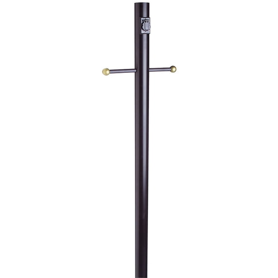 Design House 501932 Lamp Post with Cross Arm and Electrical Outlet, Black