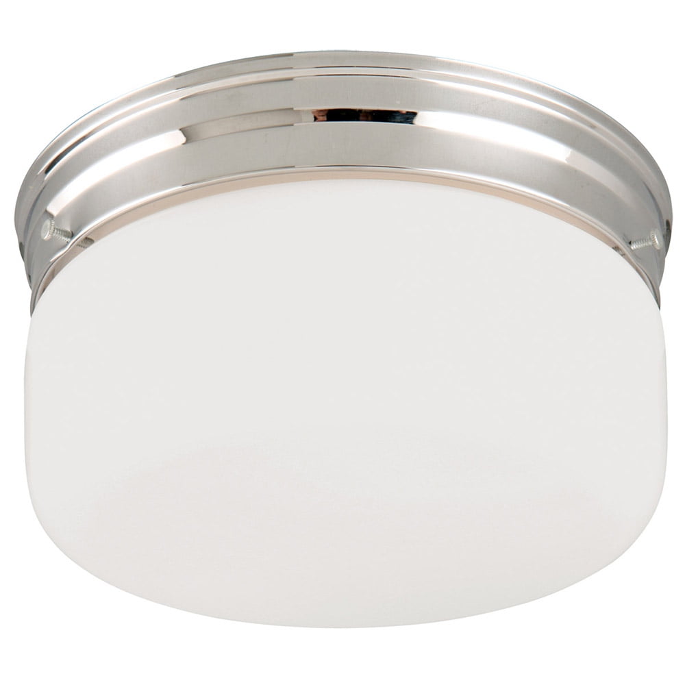 Design House 501965 Traditional 2-Light Indoor Ceiling Mount Dimmable Opal Glass for Bedroom Hallway Kitchen Dining Room, Polished Chrome
