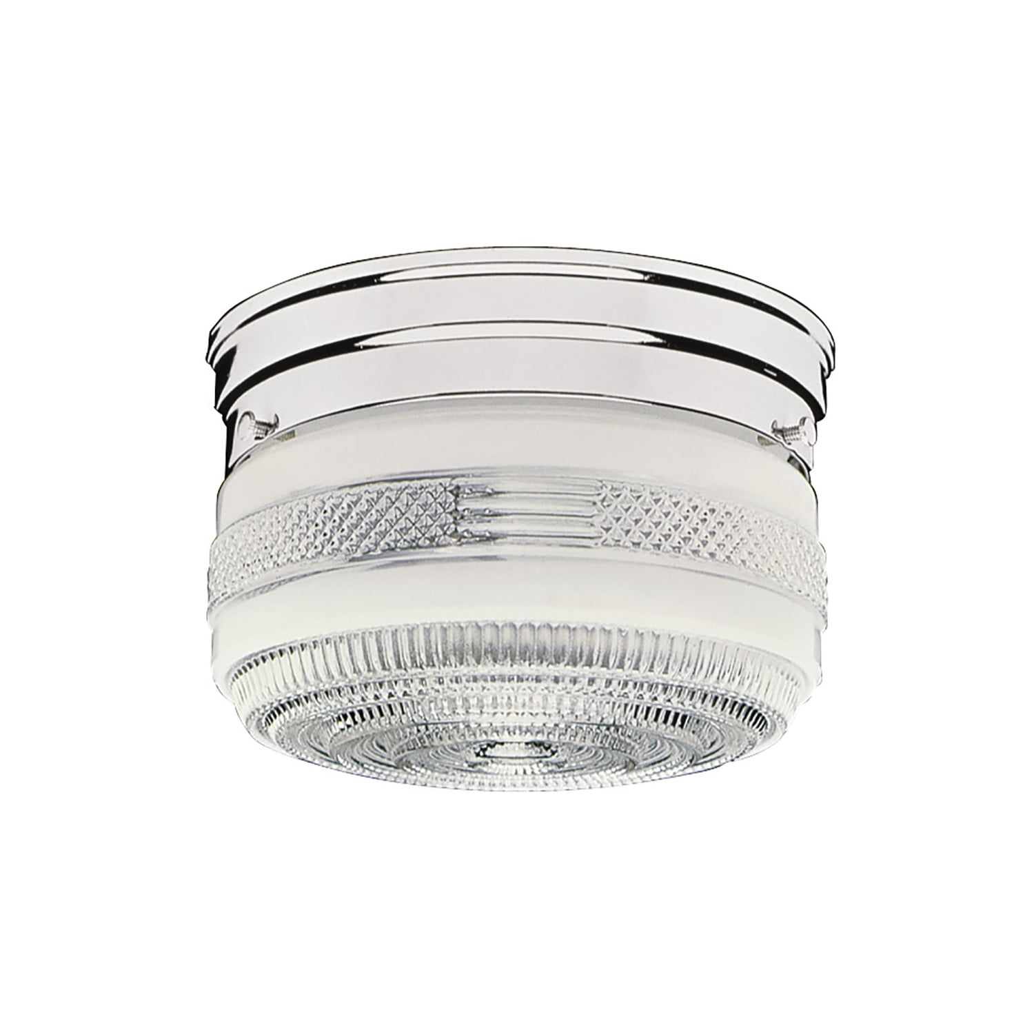 Design House WM950199 Traditional 2-Light Indoor Ceiling Mount Dimmable Clear Prismatic Glass for Bedroom Hallway Kitchen Dining Room, Polished Chrome