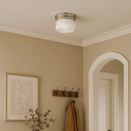 Design House Traditional 2 Light Polished Chrome Indoor Dimmable Ceiling Mount Light with Clear Prismatic Glass Shade