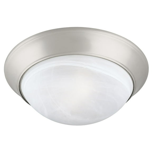 Design House Traditional Satin Nickel 2-Light Indoor Dimmable Ceiling Light with Alabaster Glass Shade