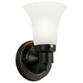 thumbnail image 1 of Design House  Village Traditional 1-Light Indoor Dimmable Wall Sconce with Frosted Flute Glass, Oil Rubbed Bronze, 1 of 26