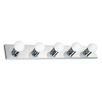 Design House 509653 5-Light Vanity Strip Light Contemporary Dimmable for Bathroom, Bedroom, Makeup Vanity, Polished Chrome