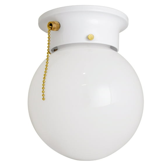 Design House Traditional 1-Light Indoor Flush Mount Dimmable Globe Light, White