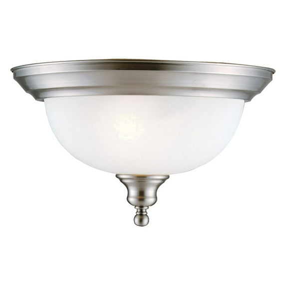 Design House Bristol Traditional 2-Light Indoor Flush Mount Dimmable Ceiling Light, Satin Nickel