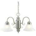 thumbnail image 1 of Design House 511543 Millbridge Traditional 3-Light Indoor Dimmable Chandelier with Alabaster Glass Shades for Entryway Foyer Dining Room, Satin Nickel, 1 of 11