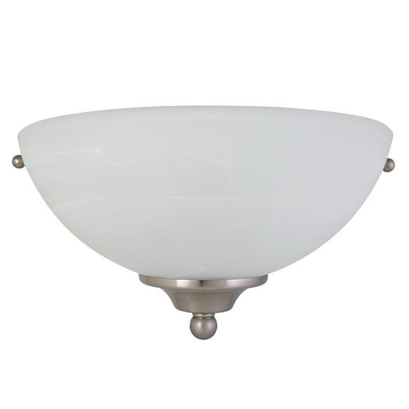 Design House Millbridge Traditional Satin Nickel 1 Light Indoor Dimmable Wall Sconce with Alabaster Glass