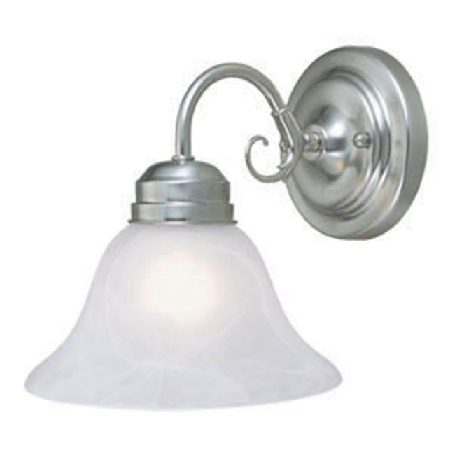 Elegant Satin Nickel 1-Light Wall Sconce with Alabaster Glass
