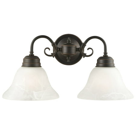 Design House 514471 Millbridge Wall Light Traditional 2-Light Indoor Dimmable Light for Bathroom, Hallway, Foyer with Alabaster Glass, Oil Rubbed Bronze