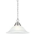 thumbnail image 1 of Design House Millbridge Traditional 1-Light Satin Nickel Swag Light with Alabaster Glass Shade, 1 of 17