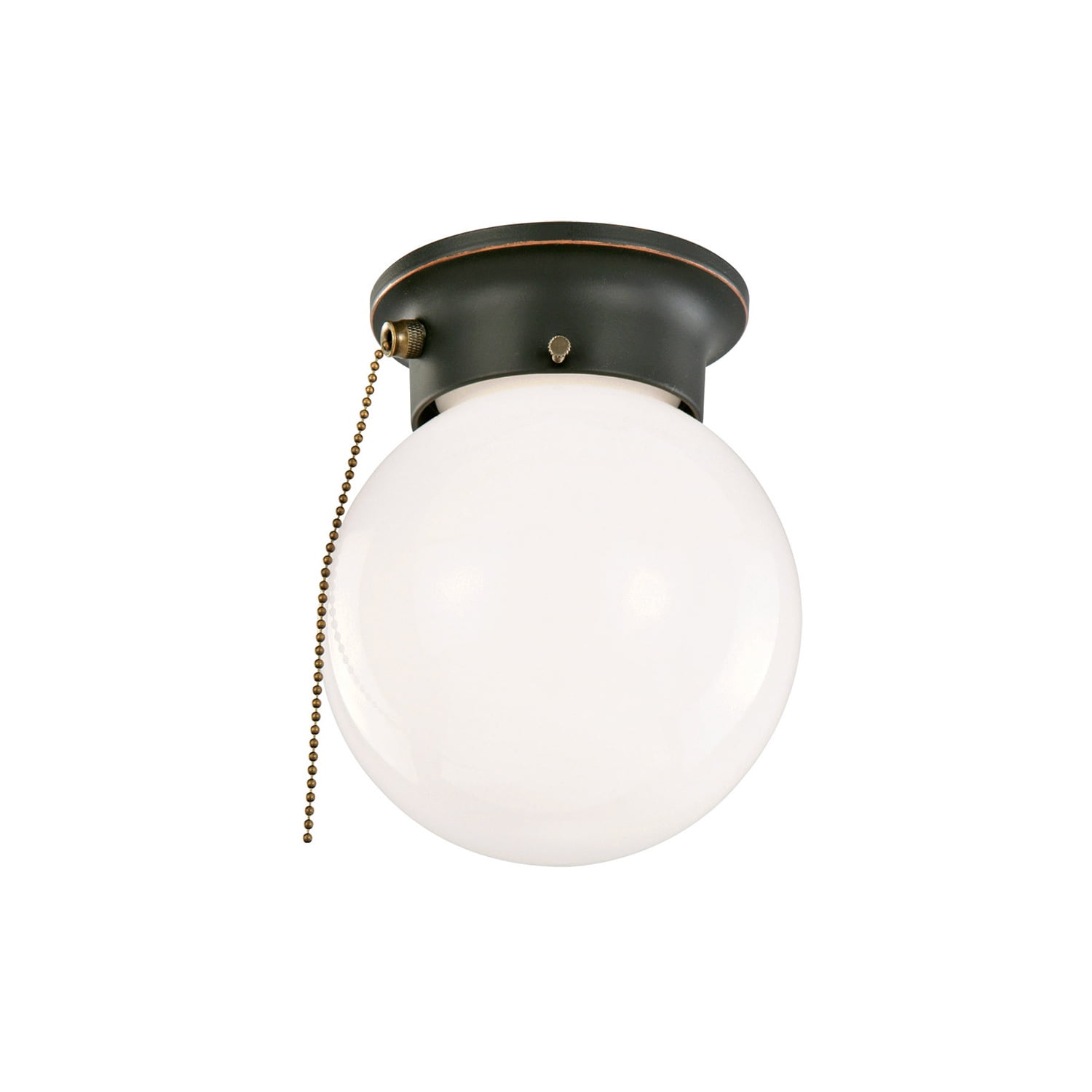 Elegant Globe Flush Mount Light in Oil Rubbed Bronze with Opal Glass