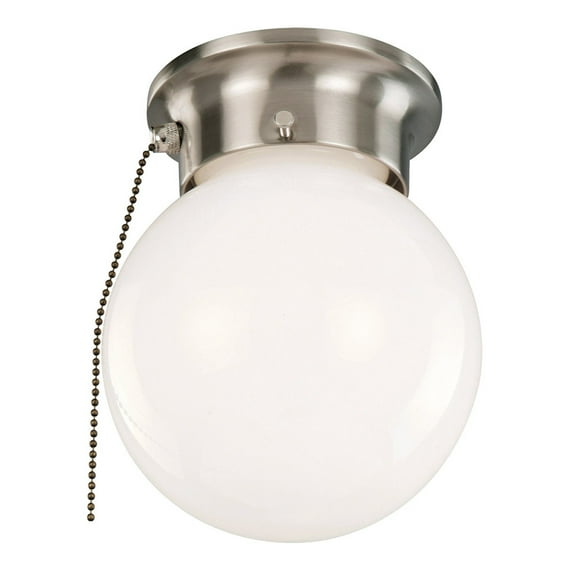 Design House Traditional 1-Light Indoor Flush Mount Dimmable Globe Light, Satin Nickel