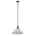 thumbnail image 1 of Design House 519678 Ajax Industrial Modern 1-Light Indoor Pendant with Metal Wire Cage for Dining Room Kitchen Foyer, Coffee Bronze, 1 of 8