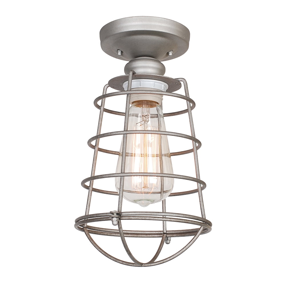 Galvanized Steel Industrial Ceiling Light with Wire Cage