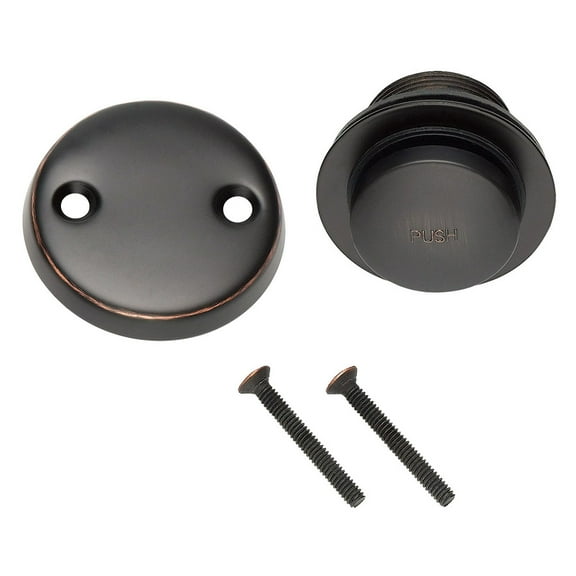 Design House 522714 Toe Tap Bath Drain Stopper, Lift and Turn Drain in Oil Rubbed Bronze