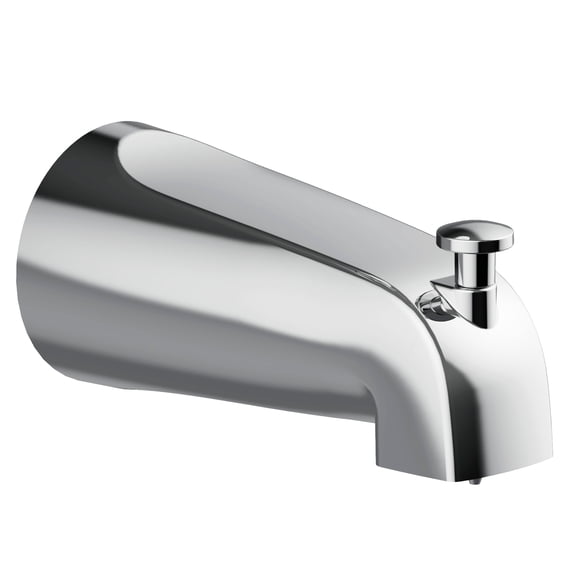 Design House Slip-On Pull-Up Wall Mount Tub Diverter Spout, Polished Chrome