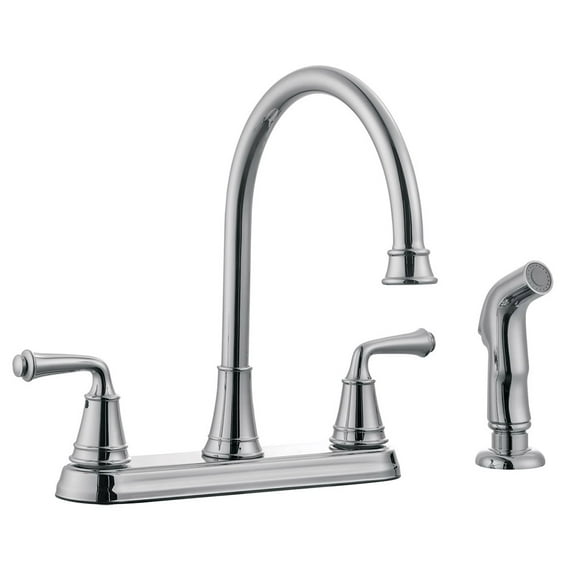 Design House 524710 Eden 2-Handle Kitchen Faucet with Side Sprayer, Polished Chrome