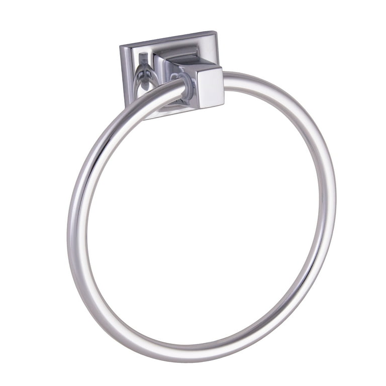 Brushed steel towel ring sales