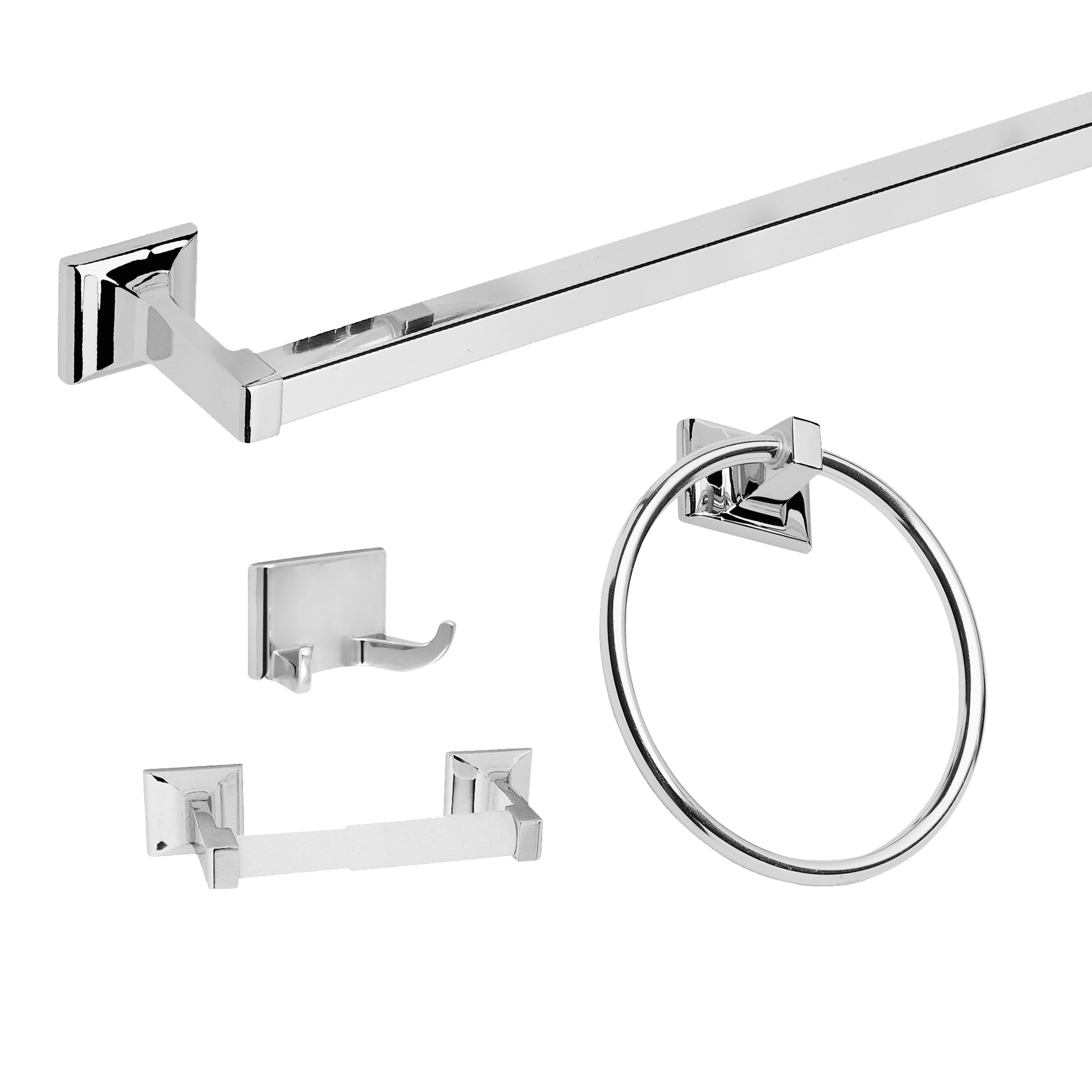 Millbridge Polished Chrome 4-Piece Bathroom Accessory Kit