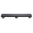 thumbnail image 1 of Matte Black 24 in. Linear Shower Drain, Geometric Square Grate, 304 Stainless Steel, Debris Basket Included, 1 of 12