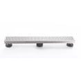 thumbnail image 1 of Stainless Steel 24 in. Linear Shower Drain, Geometric Square Grate, 304 Stainless Steel, Debris Basket Included, 1 of 12