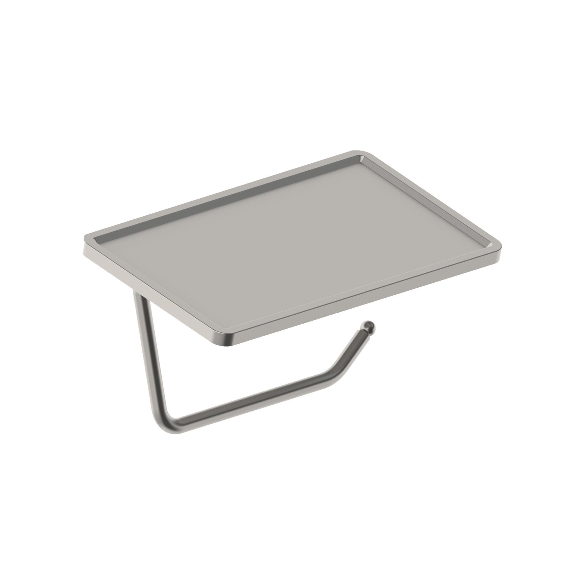 Satin Nickel Wall-Mounted Toilet Paper Holder with Shelf