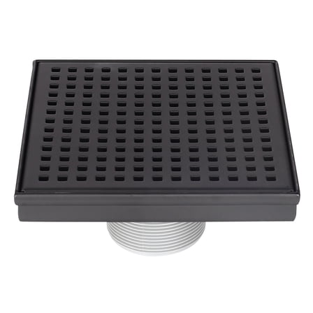 Design House 542837-MB 6" Square Shower Drain Modern Contemporary, Matte Black