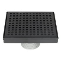 Design House 542837-MB 6" Square Shower Drain Modern Contemporary, Matte Black