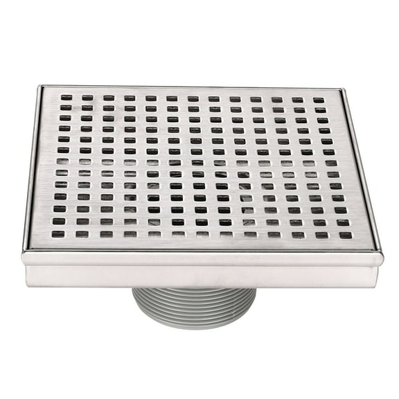 Design House Modern Stainless Steel 6" Square Shower Drain