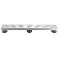 thumbnail image 1 of Stainless Steel 36 in. Linear Shower Drain, Geometric Square Grate, 304 Stainless Steel, Debris Basket Included, 1 of 12